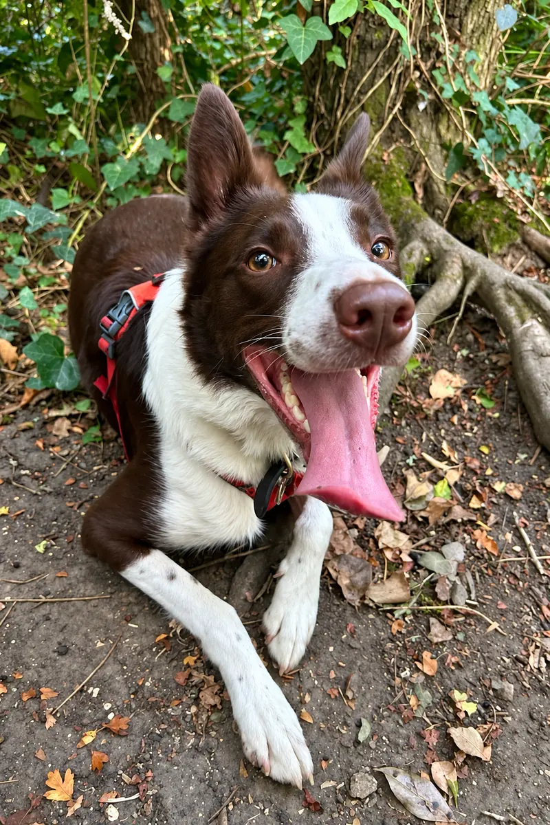 Dog outside in natural surroundings