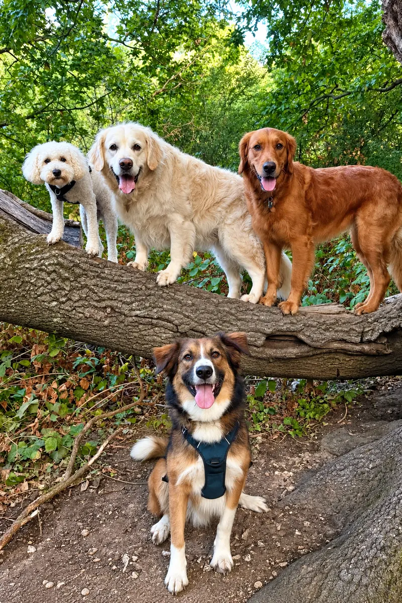 Dogs spending time together outdoors